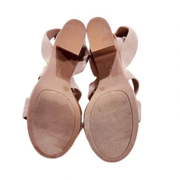 INC  Ribbed Elastic Strap Roesia Round Toe Block Heel Slip On Sandals Size 8.5 - Picture 8 of 9